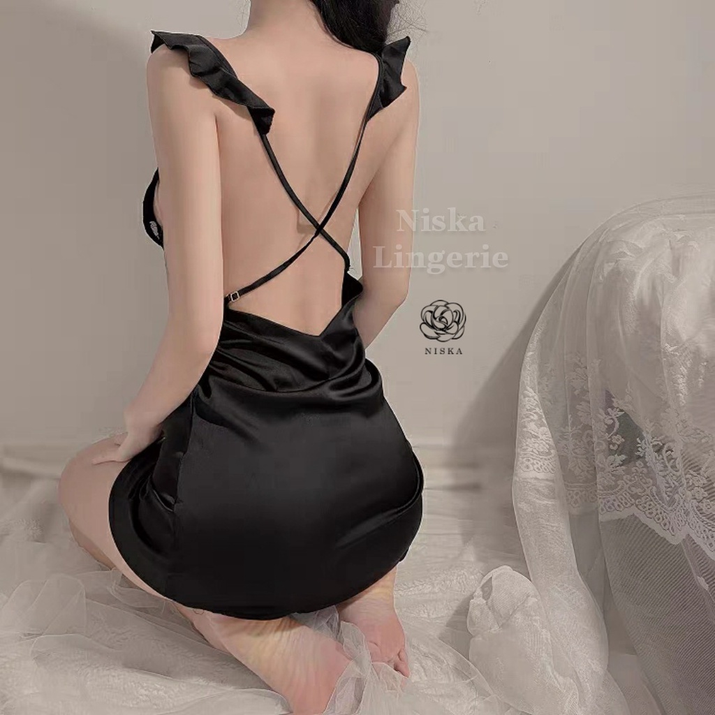 Đầm ngủ satin cánh tiên (2 phiên bản màu) - Mã D249