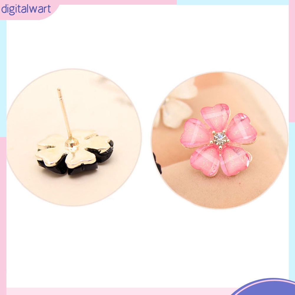 Đôi khuyên tai mạ bạc hình bông hoa sang trọng cho nữ