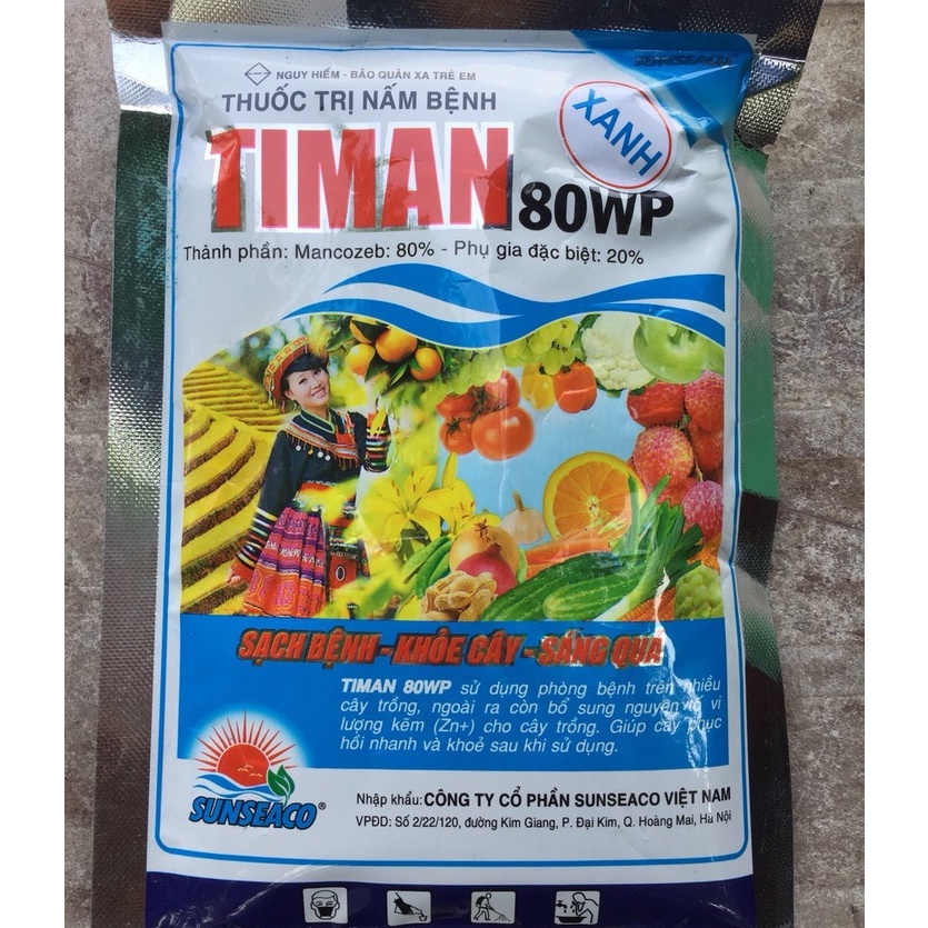 Chế phẩm xử lý bệnh Mancozeb Man xanh 100GR phòng ngừa Đốm vàng lá, thán thư, sương mai, mốc sương