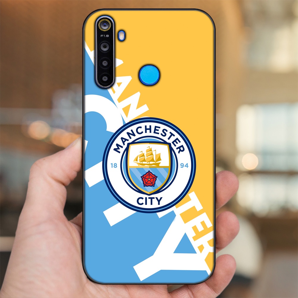 Ốp lưng Realme 5, 5 Pro viền đen in hình Manchester City MC