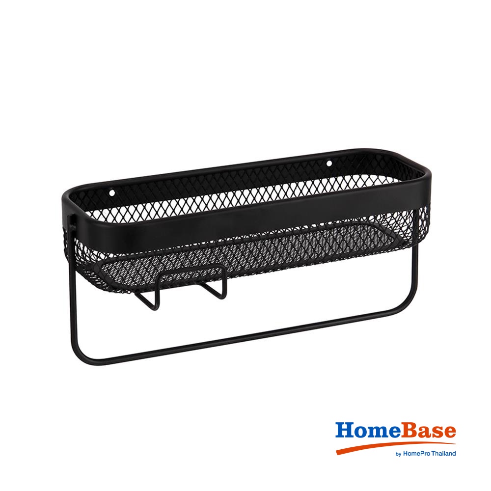 Homebase MOYA Giá/kệ để đồ phòng tắm KM074A bằng thép 14X32X12CM màu đen