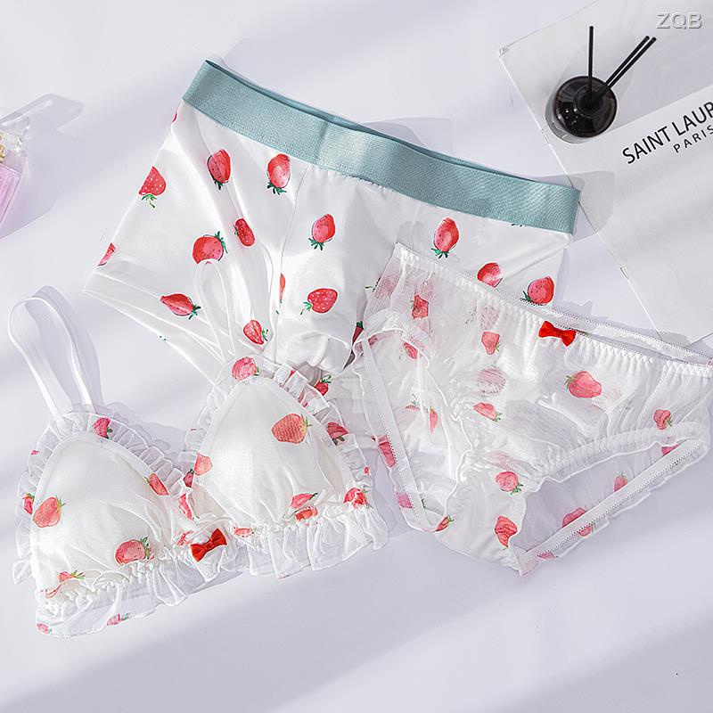 Set 3 Áo Ngực Ren Lưới Siêu Mỏng Không Gọng Thép Phong Cách Nhật Bản Dễ Thương Cho Nữ