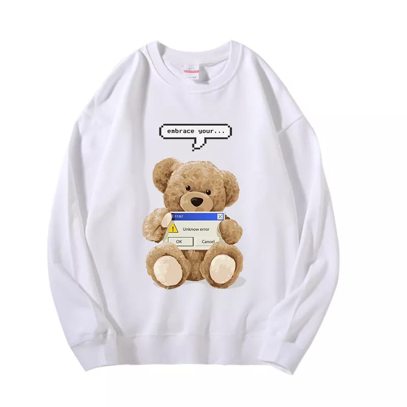 Áo SWEATER Cổ Thuyền In Hình Gấu TEDDY 3D Dễ Thương