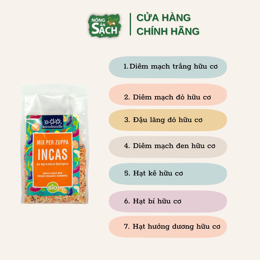 Hạt dinh dưỡng hỗn hợp 7 loại hạt cao  cấp hữu cơ Sotto 400g