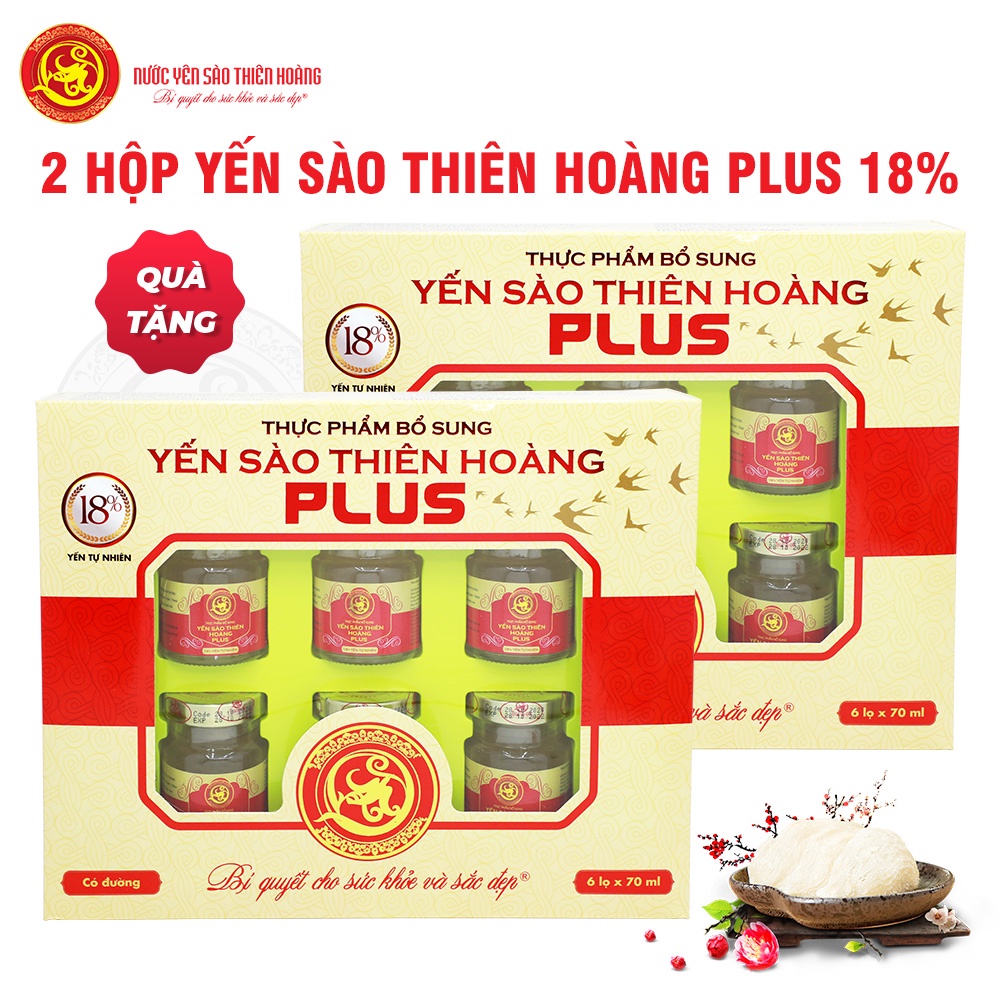 10 Hộp Yến Sào Thiên Hoàng 20% Hương Tự Nhiên  - Tặng 2 Hộp Yến Sào Thiên Hoàng Plus 18% + 6 Gói Cháo Yến