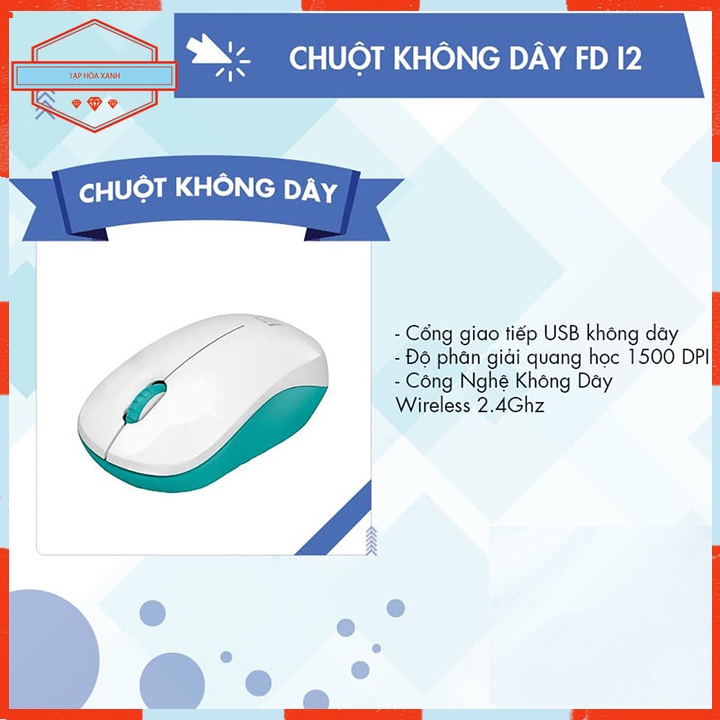 Chuột Máy Vi Tính Laptop Không Dây  Mouse Wireless FD - I2 Chuột Máy Tính Văn Phòng