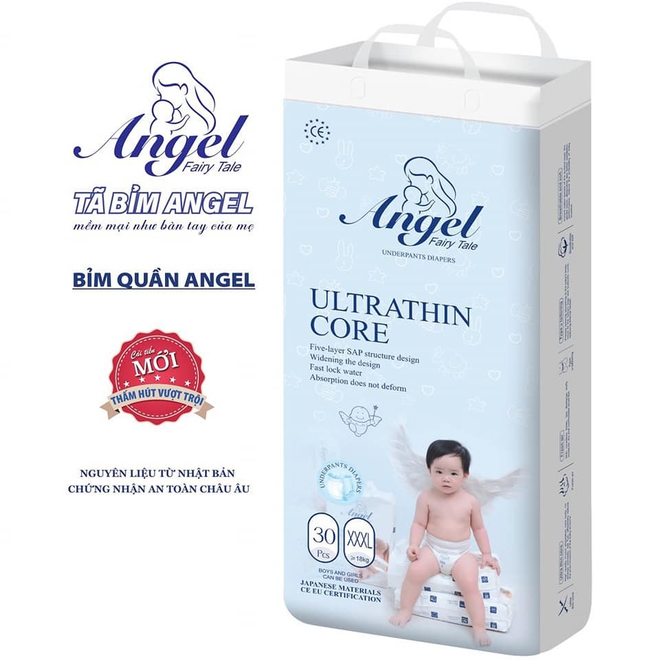 [MUA 2 TẶNG 1 ] Tã/Bỉm Quần ANGEL Absorbent Xanh Chất Liệu Nhật Bản Size M38 L36 XL34 XXL32  XXXL30