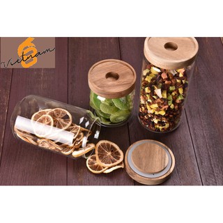 Hũ thủy tinh nắp gỗ cao cấp dung tích 250ml, 450ml, 750ml, 950ml, 1550ml