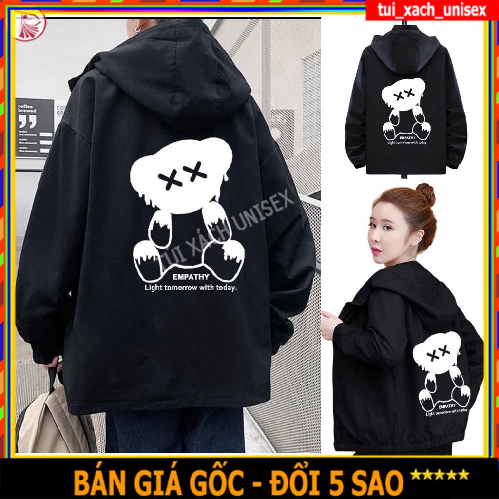Áo Khoác Chống Nắng Unisex Vải Dù Đường May Tỉ Mỉ Chắc Chắn Mới Năm 2023 - Áo Khoác In Hình Chú Gấu Empathy Dễ Thương