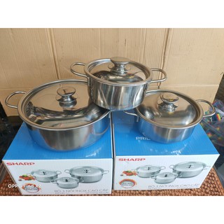 Bộ nồi Sharp 3 cái inox 401