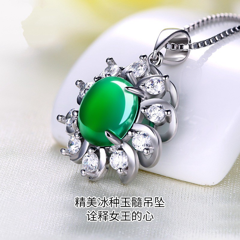 Dây chuyền/Mặt dây chuyền mạ bạc 925 tự nhiên phong cách Hàn Quốc qu-5598