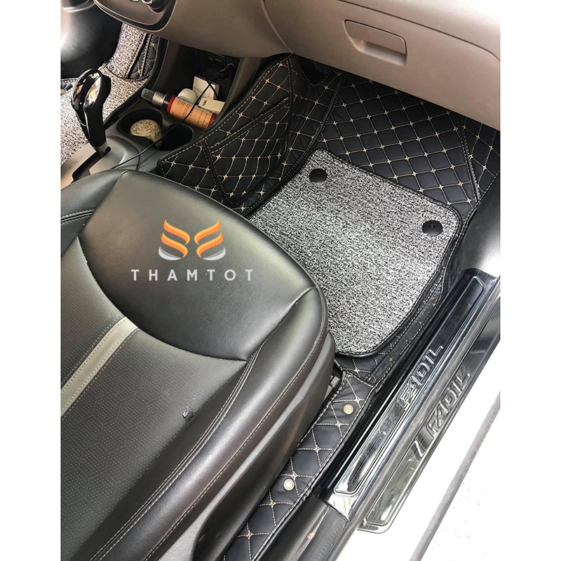 Thảm lót sàn ô tô 6D Vinfast Fadil da PU trám cao cấp, không mùi, giảm tiếng ồn, chống nước 100%_Thamtot90