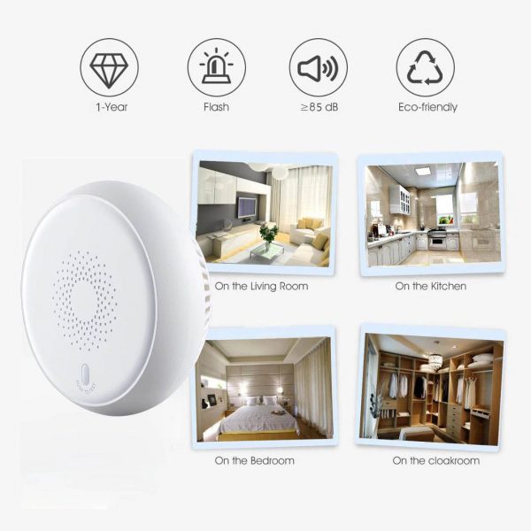 Cảm biến khói thông minh Tuya Smoke Sensor Zigbee - tương thích Google và Alexa