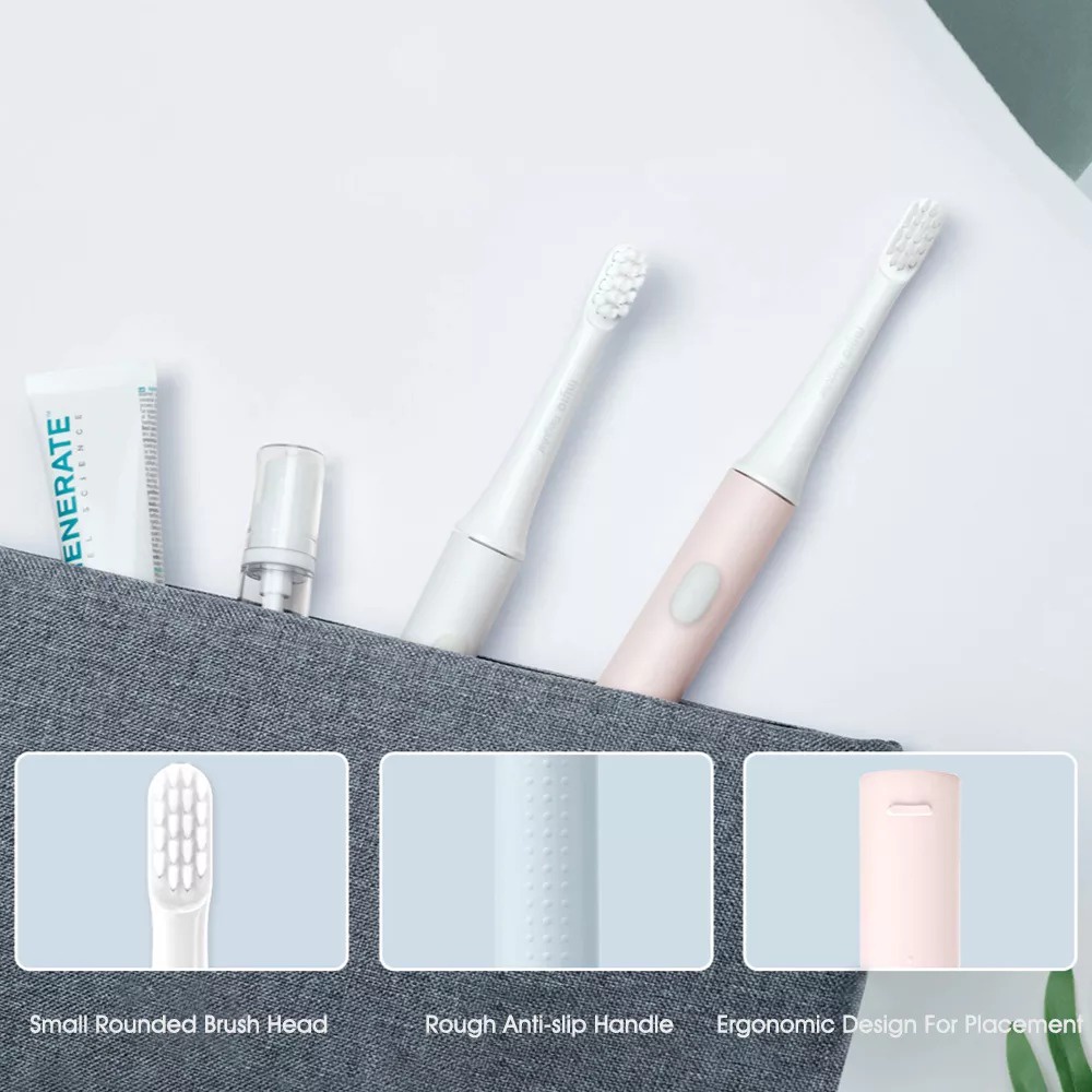 Bàn chải đánh răng điện Xiaomi T100 Rung tần số cao chuyên nghiệp Đầu cọ mềm Cơ thể không thấm nước Làm sạch sâu
