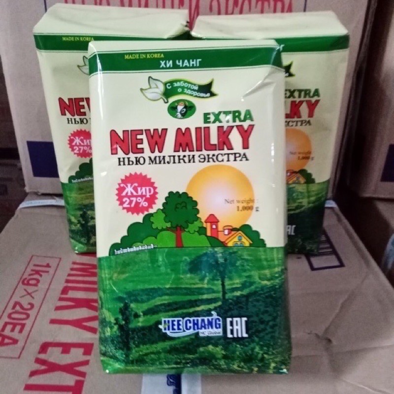 Sữa béo Nga New Extra Milky, sữa tươi cô đặc dạng bột giúp tăng cân, tốt cho sức khỏe gói 1Kg