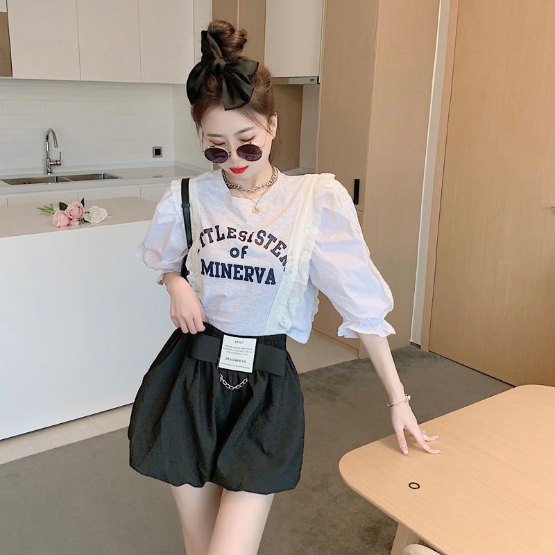 Set áo nữ và quần short thời trang màu hè 2022 xinh xắn cho nữ