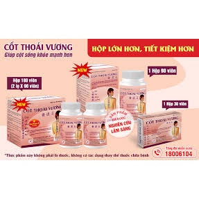 (HỎA TỐC) COMBO 2 Lọ Cốt thoái vương 180 viên ( 2 lọ x 90 viên) tặng kèm 1 hộp 30 viên COT THOAI VUONG - PHARMACY Q7