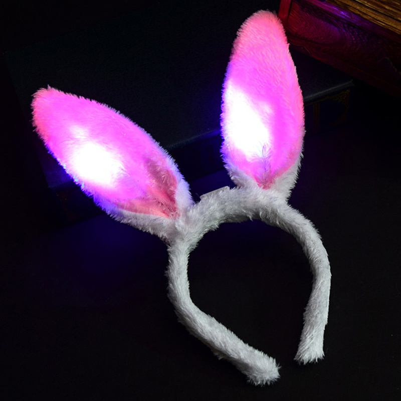 Băng Đô Tai Thỏ Có Đèn Led Dễ Thương Cho Nữ