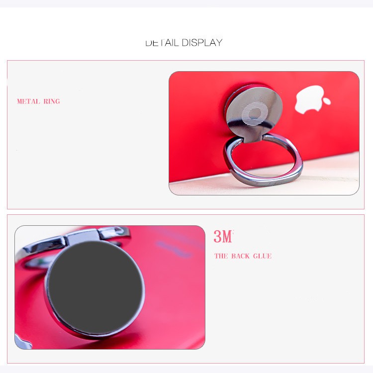 Iring Móc dán lưng điện thoại ring Phone hình vuông vân tròn giữ làm giá đỡ lưng điện thoại phong cách Phặn Phặn