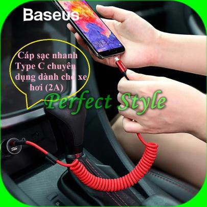 Cáp sạc nhanh Type C lò xo Baseus chuyên dụng dành cho xe hơi