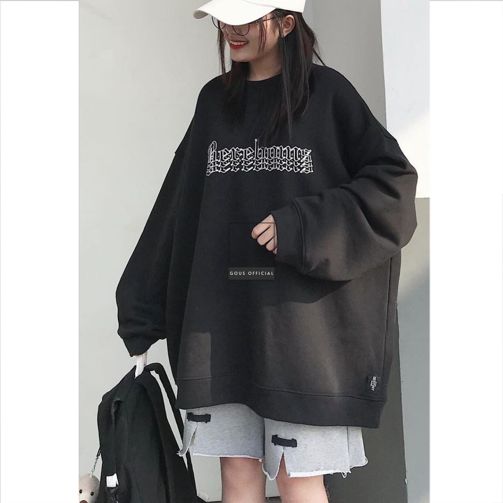 Áo Sweater Nữ Cổ Tròn Sweater Form Rộng Chất Dày Dặn Dễ Mặc Dễ Phối In Họa Tiết Cá Tính BERE-10017 GOUS OFFICIAL
