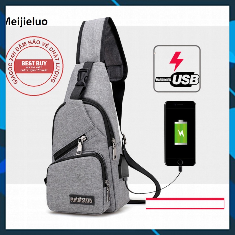 {XẢ KHO} Túi đeo chéo cho nam, túi đeo chéo nhiều ngăn Meijiluo