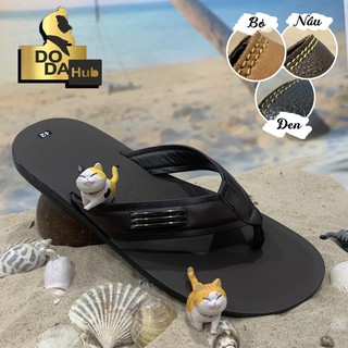 Dép nam xỏ ngón BH1 NĂM phiên bản Đế Cải tiến Da bò  Đức Trí Dép da Nam MXK14