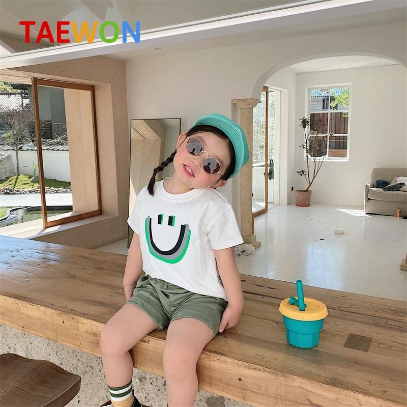 Áo bé trai bé gái Hàn Quốc mùa hè cotton xuất xịn trẻ em từ 1 đến 6 tuổi Taewon Kids AT019