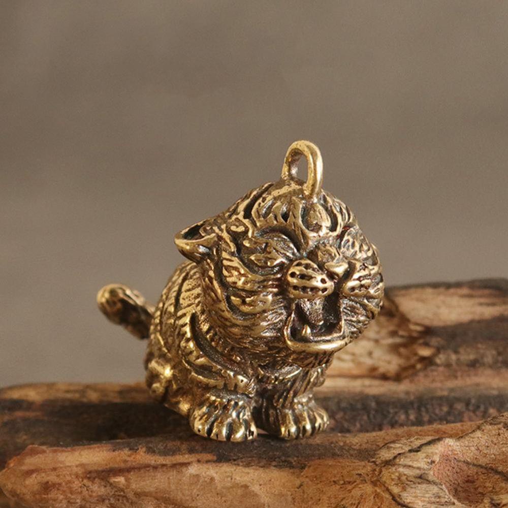 Rebuy1 Móc Khóa Hình Hổ Bằng Đồng Thau Cứng Phong Cách Vintage Dễ Thương