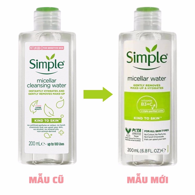 Nước Tẩy Trang Simple Micellar Cleansing Water 200ml