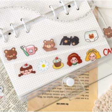 Washi tape trong suốt hình gấu cute