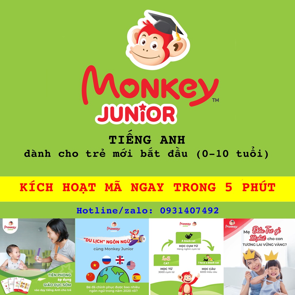 01 Mã học tiếng Anh tại phần mềm Monkey Junior