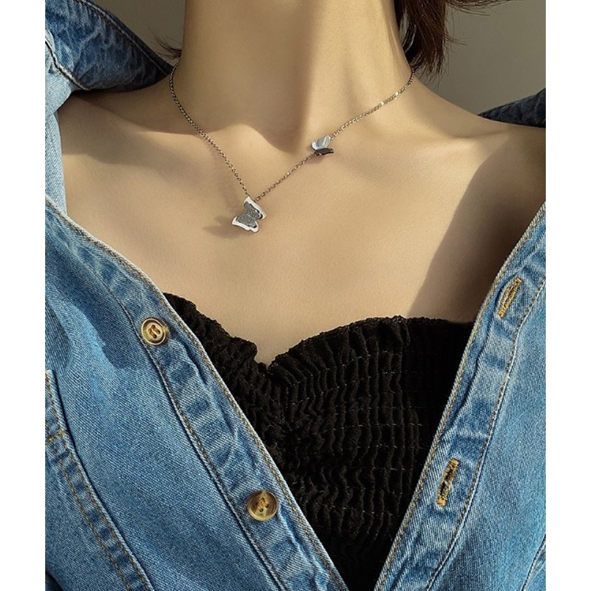 DÂY CHUYỀN TITAN CAO CẤP CON BƯỚM CÁCH ĐIỆU TN013 siêu đẹp, bền màu, chuẩn thời trang