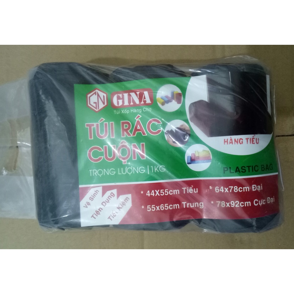 3 cuộn (1kg) túi đựng rác 3 màu / đen