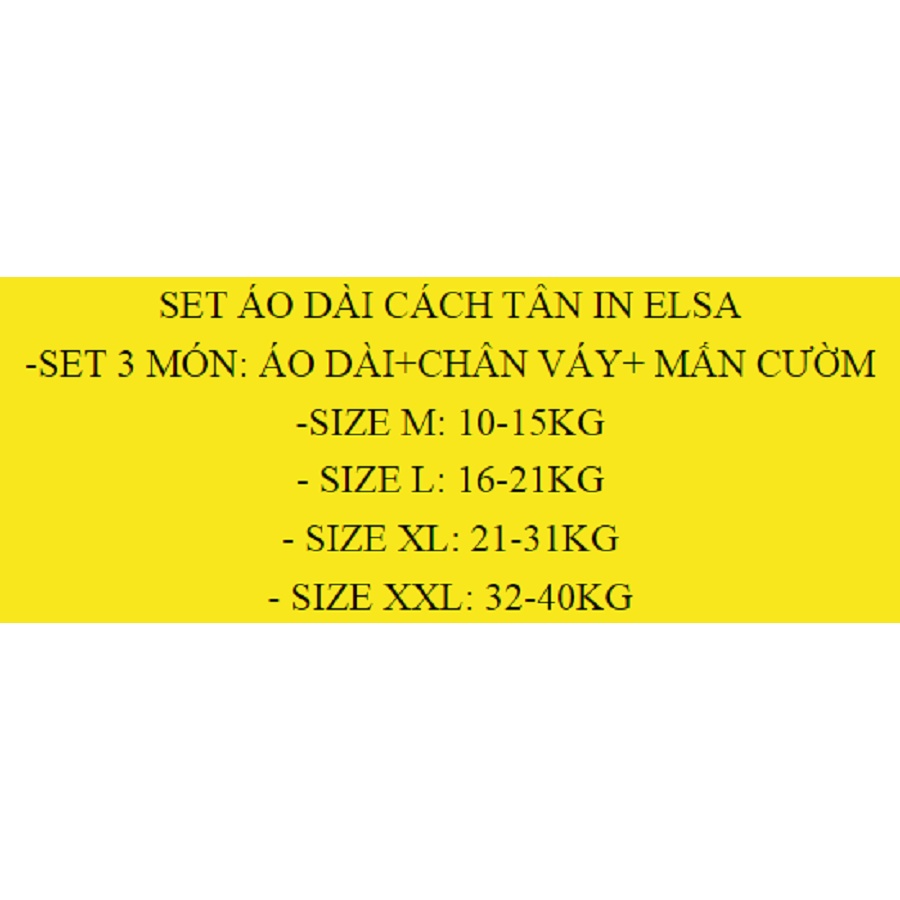 ÁO DÀI CÁCH TÂN BÉ GÁI ELSA SIÊU ĐẸP TẾT 2021-2022-TẶNG KÈM MẤN CƯỜM