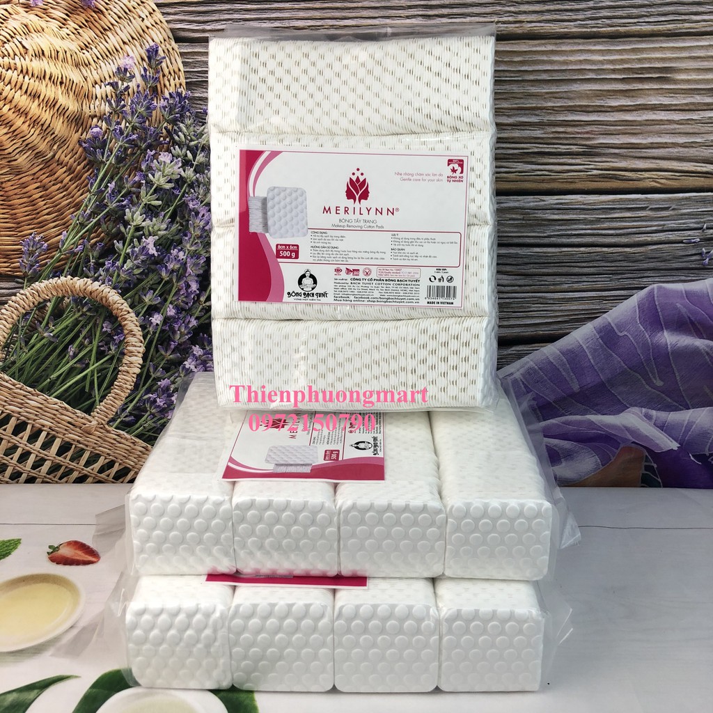 Bông Tẩy Trang Merilynn Hạt Massage gói 500g - Chính hãng Bông bạch Tuyết | BigBuy360 - bigbuy360.vn