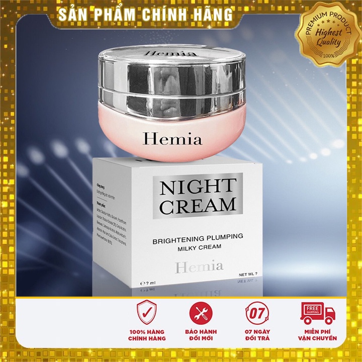 kem face hemia, kem face night cream hemia hàn quốc hộp 35gr