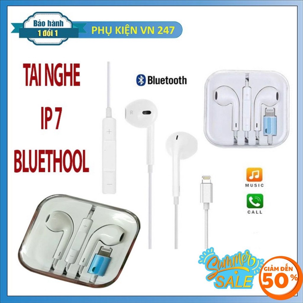 Tai Nghe IP 7 kết nối  Bluetooth Tương Thích Với Dòng IP 7/8/7 Plus/8 Plus/X/Xsmax/11promax Bảo Hành 12 tháng