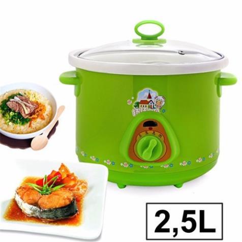 [SALE KHỦNG] Nồi kho cá bằng điện - Nồi Nấu Cháo Đa Di Năng (1,5L-2,5L) Màu Xanh Lá Cây