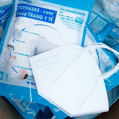 Khẩu Trang Y Tế 5 Lớp TopMasks N95+ (Hộp 30 cái) | BigBuy360 - bigbuy360.vn