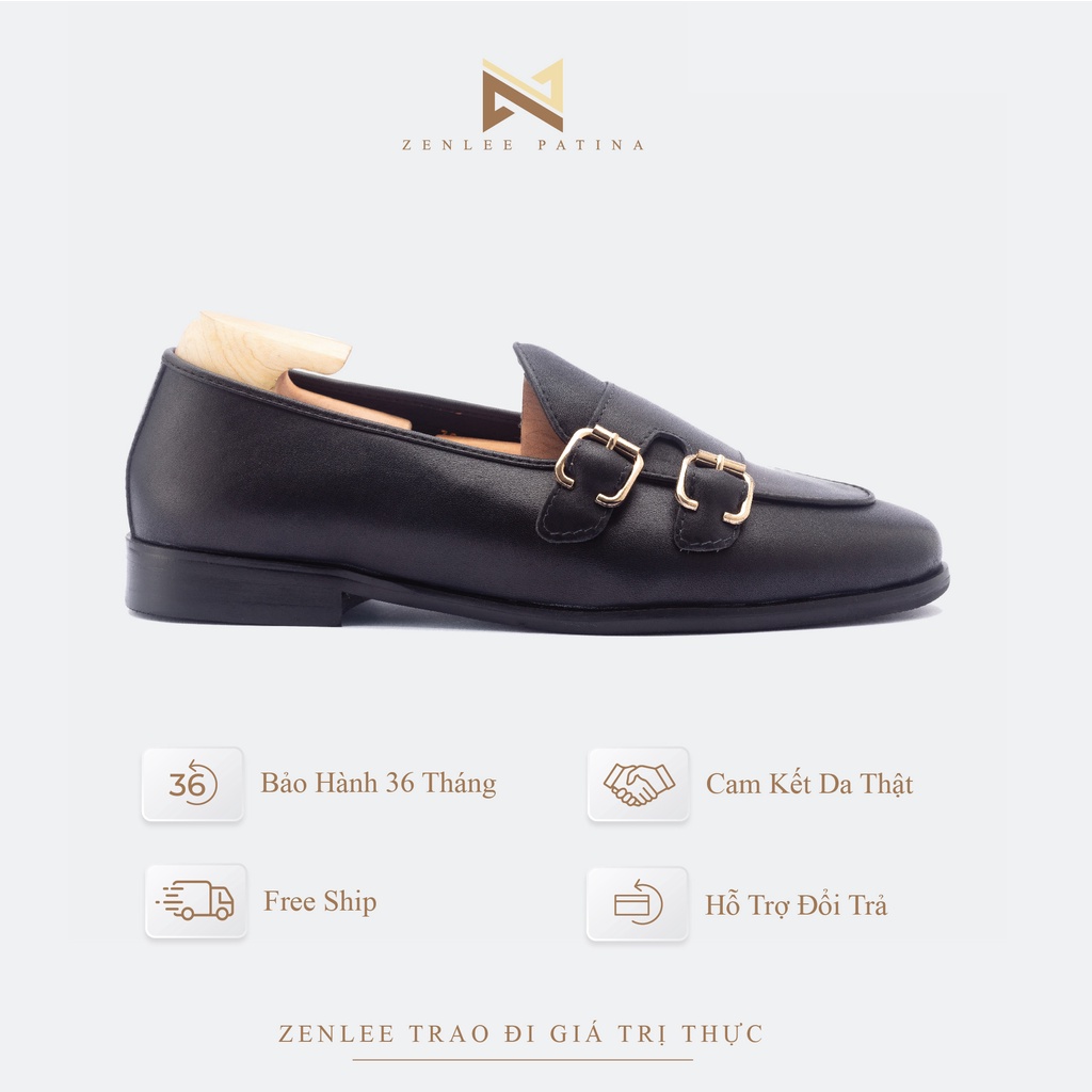 Giày lười da nam thủ công Patina ZENLEE LPMS01 kiểu dáng Tassel Loafer kèm móc khóa da bê thật bảo hành trọn đời