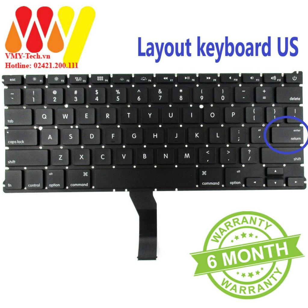 Bàn Phím laptop thay thế cho mabook  Air 13&quot; A1405 A1369 2011 A1466 2012 2013 2014 2015 2017