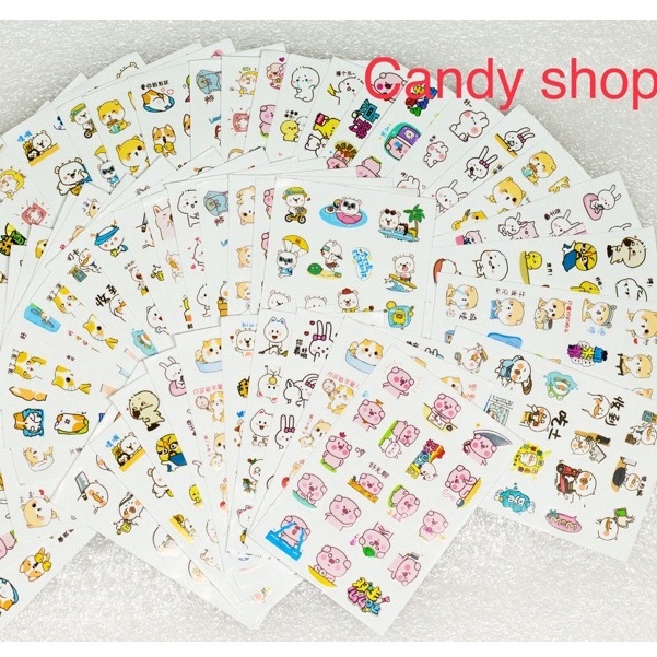 1 tờ sticker trang trí động vật cute