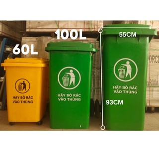 Thùng rác nhựa xanh 60l
