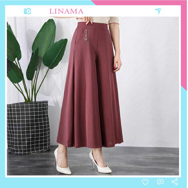 Quần ống rộng dài trơn thời trang cho nữ LN03