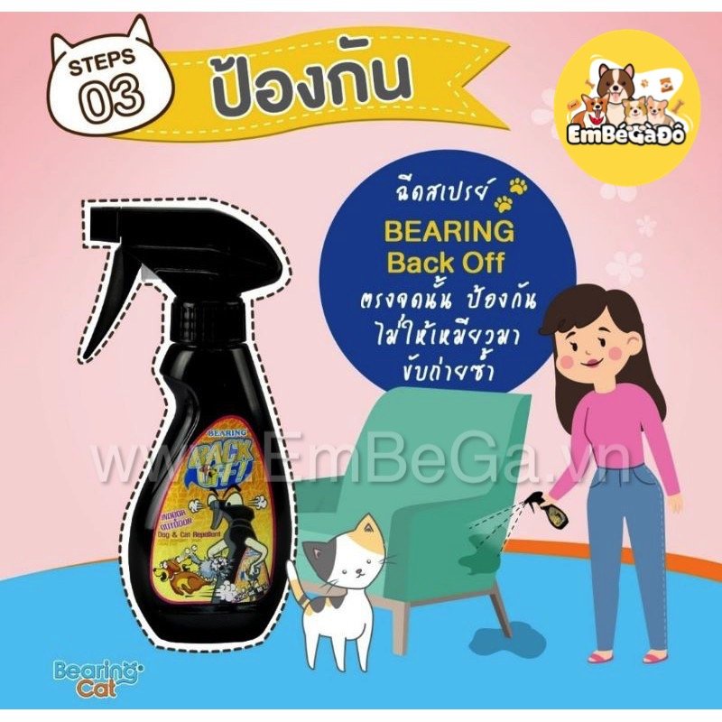 Xịt khử mùi BACK OFF - BEARING | CHỐNG CHÓ MÈO TÈ BẬY