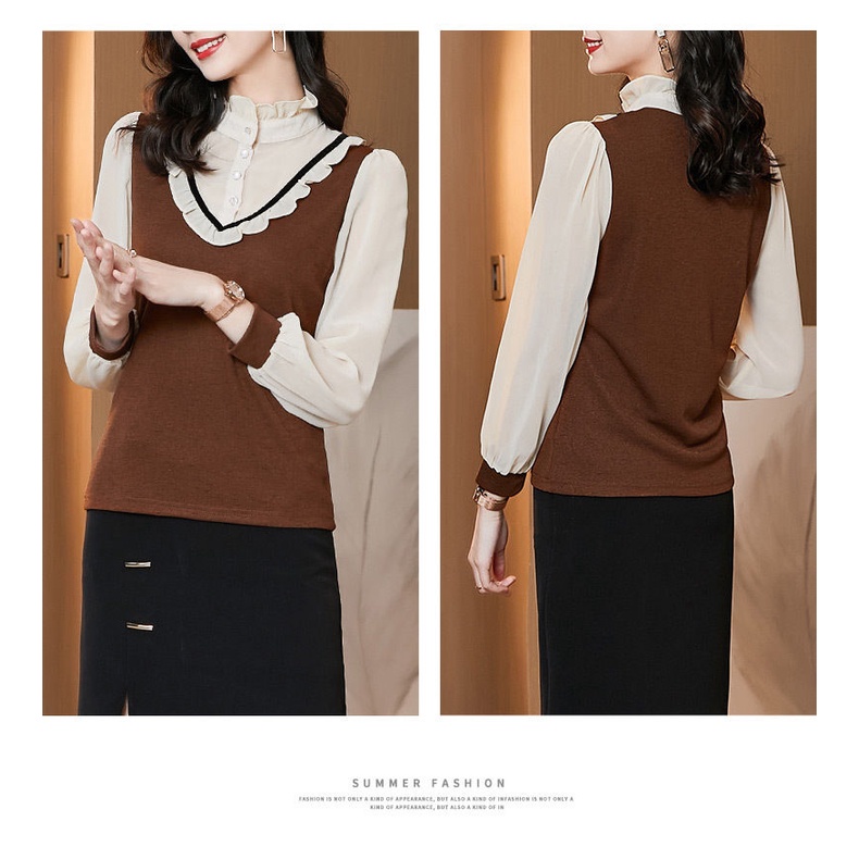 Áo sơ mi voan tay dài thời trang dành cho nữ