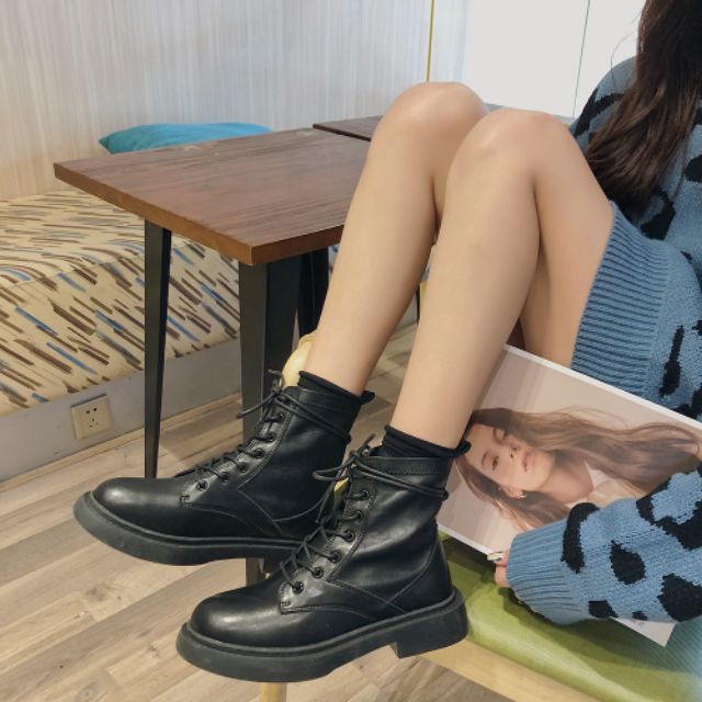 [E'mer Order 💎] T88 Giày Da Nữ Cổ Cao 5 Phân Quảng Châu Da Mềm Siêu Ngầu Hot Hit | BigBuy360 - bigbuy360.vn