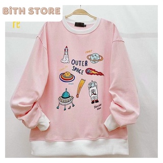 Áo Sweater Nam Nữ Form Rộng In Họa Tiết