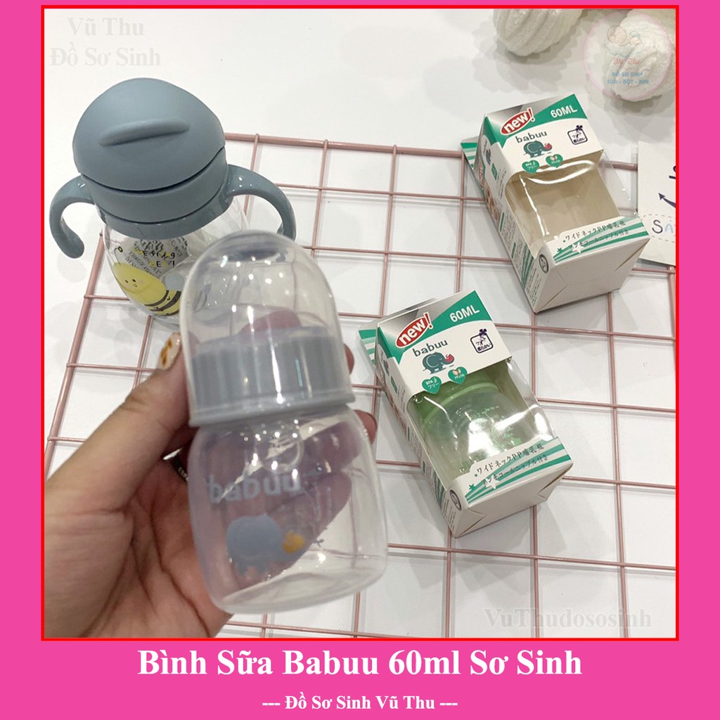 Bình Sữa Cho Bé Sơ Sinh Babuu 60ml